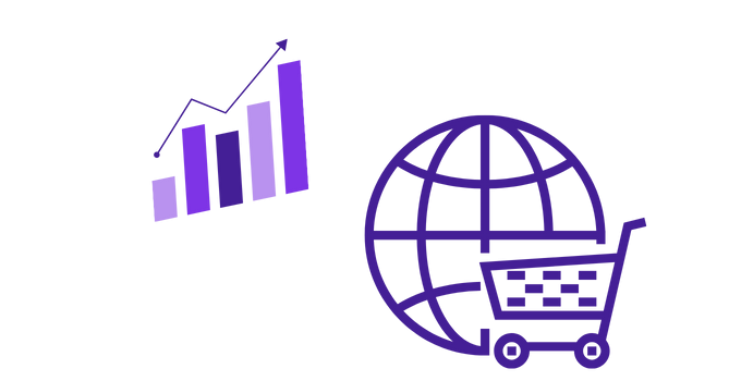 Graphic showing how trends of e-commerce change globally.