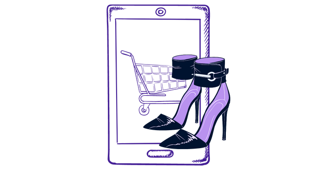Mobile shopping app and stilettos that look like the product of some of the big brands.