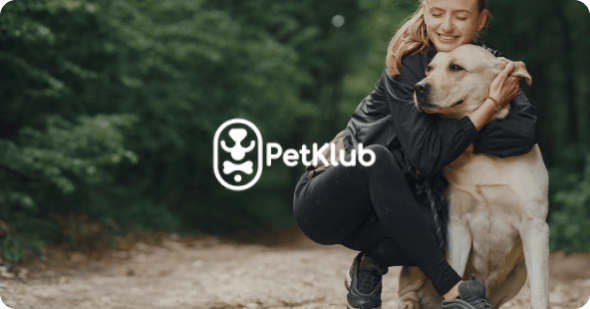 Case study PetKlub image showing a girl hugging a dog