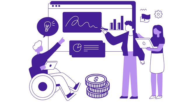 People working on e-commerce content marketing.