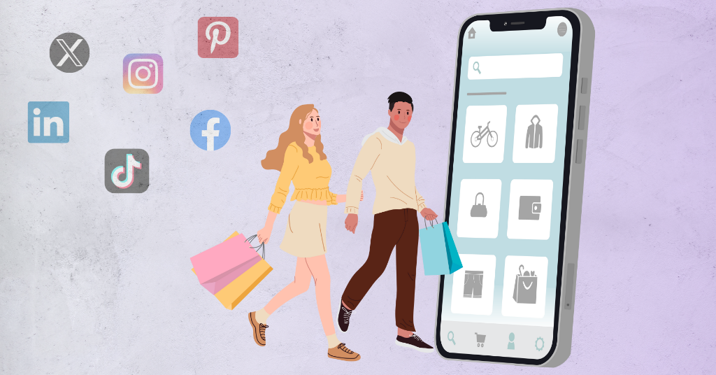 Image representing the influence of social media in mobile commerce success.