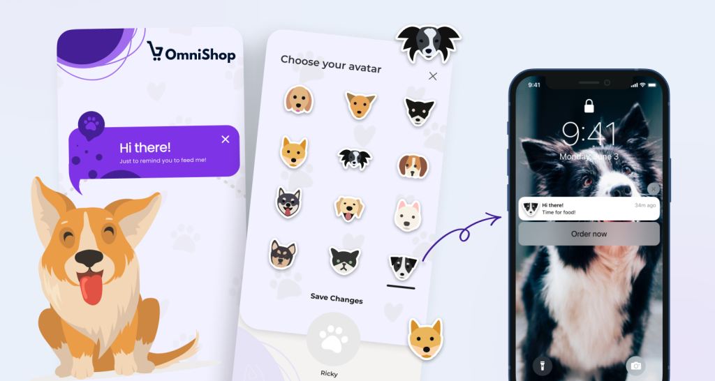 One of the features of pet shopping apps - pet avatars that customers adore.