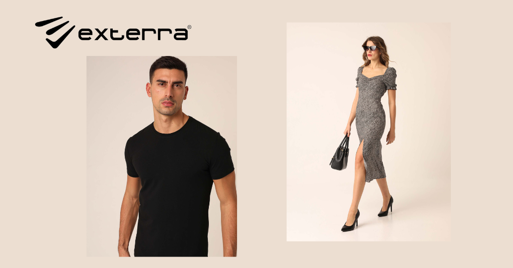 Models from the Exterra fashion brand spring/summer 2023 collection.