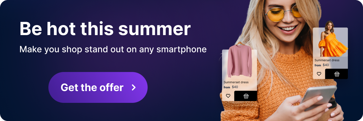 Mobile app for fashion stores summer offer banner