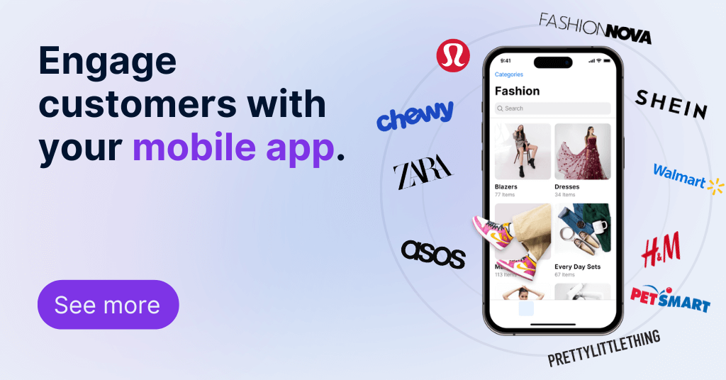 Mobile app with logos of popular brands that have a mobile app with a call to engage customers with mobile app