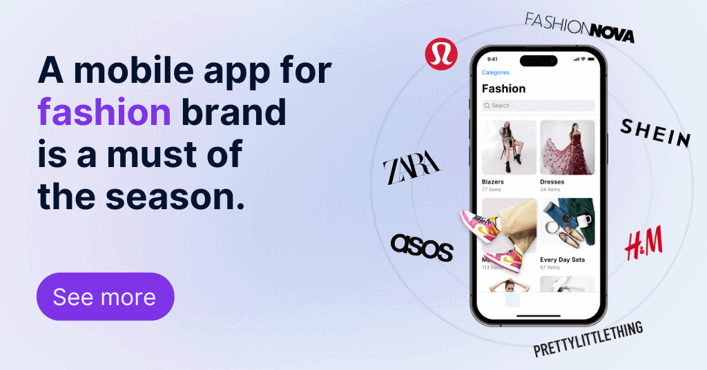 A mobile app with fashion brand logos that have a mobile app.