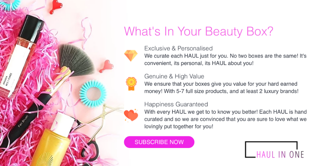 Written explantation how Haul in One lets customers to create personalized beauty box.
