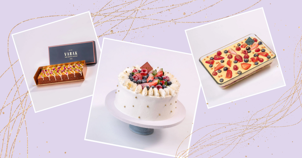 Product photographies of Varak cakes.